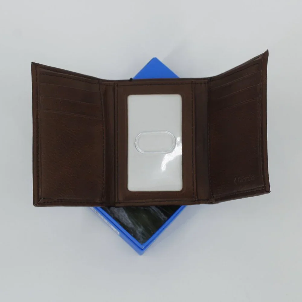 Columbia Men's‎ Leather Trifold Wallet - Brown - Original Packaging